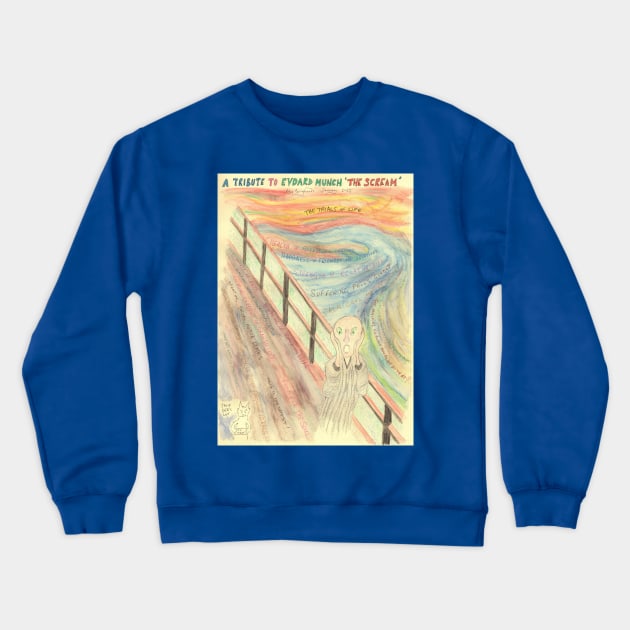 Modern Day Tribute to Edvard Munch Crewneck Sweatshirt by MrTiggersShop